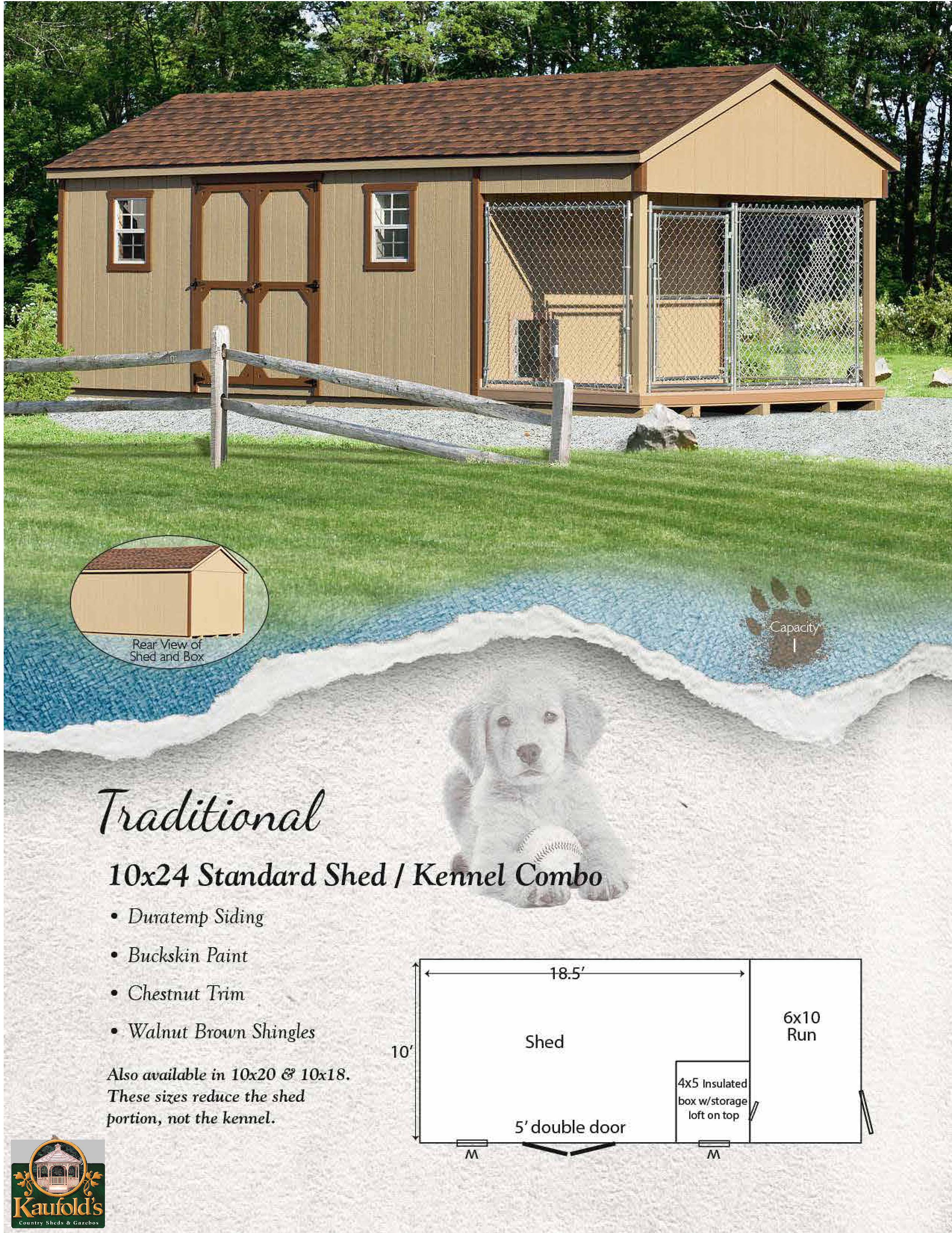 10 x 24 Shed/Kennel Combo