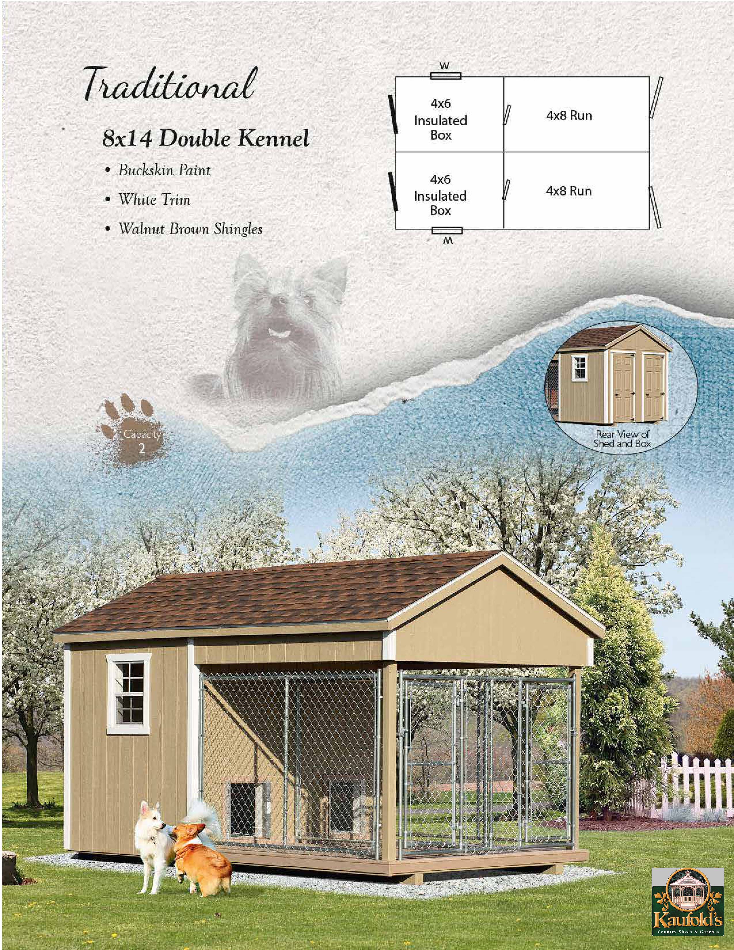 Traditional 8 x 14 Double Kennel